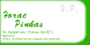horac pinkas business card